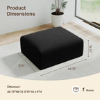2 Square Cloud Footstool for Living Room, No Assembly Modular Corduroy Convertible Seat, Modern Style Sofa Accessory for Lounge or Bedroom