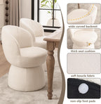 Kidol & Shellder Swivel Accent Chair Set of 4 Modern Comfy Swivel Barrel Dining Chair Upholstered Armchair Single Sofa Side Chairs for Dining Room Living Room Bedroom White