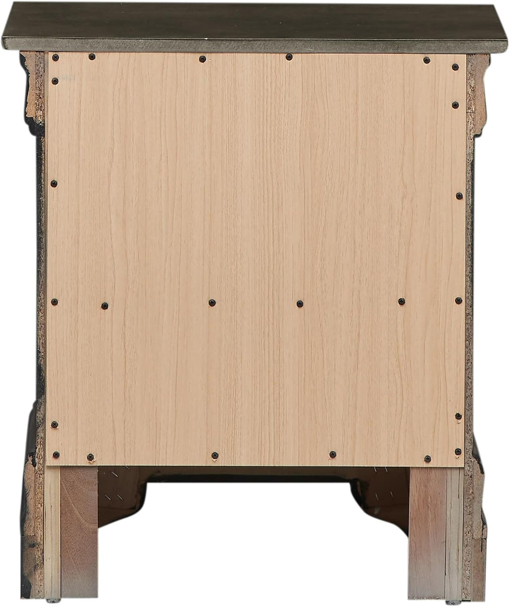 Charming Traditional Gray Nightstand,for Small Spaces