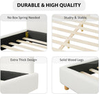 Merax Queen Size Boucle Upholstered Platform Bed Frame with Headboard,Modern Soft Fabric for Bedroom with Wood Slats Support for Bedroom