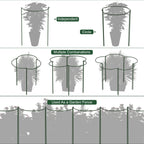 FEED GARDEN Peony Cages and Supports, 6 Pack Plant Support Stakes for Outdoor & Indoor Plants, 10" W x 16" H Half Round Garden Plant Support Rings for Peonies, Hydrangeas, Roses, Dahlias