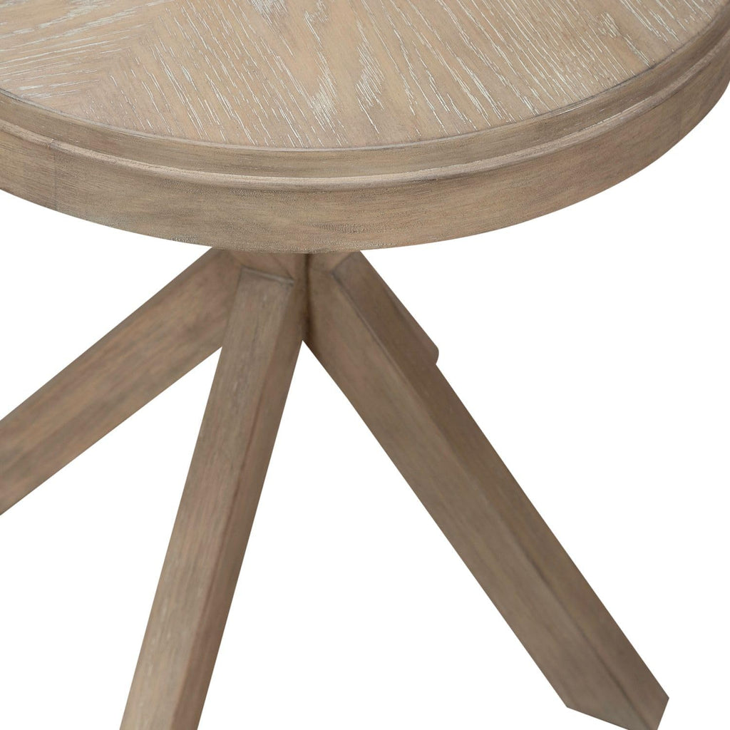 Liberty Furniture Brentwood Round End Table for Living Room - Sandstone Oak Wood