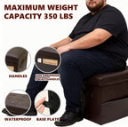 ALASDO Storage Ottoman Footrest Stool Small Ottoman with Storage Foldable Ottomans Foot Rest Footstool Bench for Living Room 17x13x13inches Brown