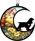 Personalized Dog Memorial, Custom Name Cocker Spaniel Dog Christmas Ornament with Name, Custom Breeds, Pet Loss Light Catcher, Gifts for Lovers Loss of Pet Sympathy on Mothers Day Christmas