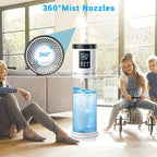 2.1 Gal Humidifiers for Bedroom Large Room, 4 Levels Cool Mist Humidifier with Clear Tank, 7 Color Lights Essential Oil Diffuser with 16H Timer, Top Fill Air Humidifier for Home Plants Office