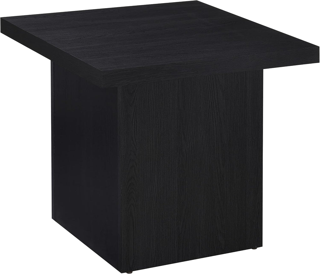 Coaster Home Furnishings - Devar - Wood - Square End Table with Thick Top, Plinth Base, and Blocky Frame - Living Room - 23.5-Inch - Black - 706277