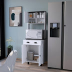 Emily White and Wengue 1-Drawer Kitchen Pantry