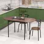 Giantex 3-Piece Dining Table Set for 2, 55-inches Drop Leaf Kitchen Table with Dining Chairs, Metal Frame, Space-Saving Breakfast Nook Set for Small Space, Dinner, Dinette, Apartment, Dorm Room