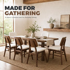 Dining Chairs Set of 6, Mid-Century Modern Dining Room Kitchen Dinner Chairs, Upholstered Vanity Living Room Chairs, Open Back and Padded Seat for Home/Kitchen/Living Room/Bedroom