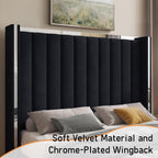 Jocisland Queen Upholstered Bed Frame with 58" Tall Headboard,Black