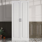 AIEGLE Kitchen Storage Cabinet with Doors & Rotatable Shelves, 72" Tall Food Pantry Cabinet with 9-Tier Shelves, Modern Multi-Layer Storage Cupboard for Dining Room, Craft Room, White