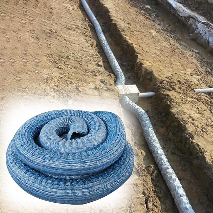 5cm/2in Diameter French Drain Pipe Perforated Drainage Pipes, Soft Infiltration Tubular Underground Drainage Systems for Outside Driveway/Sidewalk, Steel Wire Reinforced Permeable Tube(1650cm)