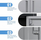 71-Inch Lockable Metal Storage Cabinet, Black and Gray | 15.75"D x 31.50"W x 70.87"H; 4 adjustable shelves; 120 lb per shelf; lock with 2 keys; assembly required.