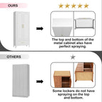 UNICOLY Pantry Kitchen Cabinet with Drawer, 75" Tall Pantry Storage Cabinet | , Metal Storage Cabinets with Doors and Shelves, Large Freestanding Cupboard for Dining Room, Assembly Required, White