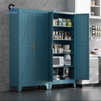 COFaR 71'' Tall Metal Storage Cabinet, Farmhouse Kitchen Pantry Cabinet with Doors and 4 Adjustable Shelves, Metal Pantry Storage Cabinets for Kitchen, Laundry, Peacock Blue 5-Tier