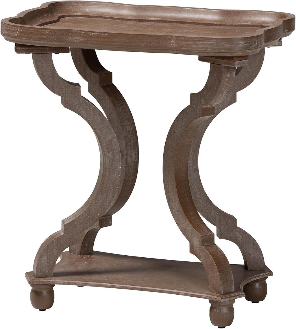 Baxton Studio Yannick French Country Antique Brown Wood End Table