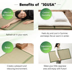 EMOOR Japanese Tatami Mat Twin Natural Rush Grass (Undyed), Foldable Igusa Mattress Floor Sleeping Japanese Futon Mattress Meditation Yoga Zen