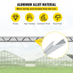 VEVOR Greenhouse Spring Wire and Lock Channel 20 Packs, 6.56 ft PE Coated Aluminum Alloy Bundle Kit, Plastic Poly Film or Shade Cloth Attachment w/Screws, Silver
