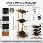Modern Abstract Wine Rack, Black Metal Wine Holder with Wood Base, 3 Bottle Wine Display Stand for Countertop, Decorative Wine Rack for Home Bar Kitchen Decor, Unique Gift for Wine Lovers