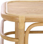 SAFAVIEH Home Collection - Maestro Natural Rattan Accent Table, Tropical Boho Design, Fully Assembled (ACC5400A)