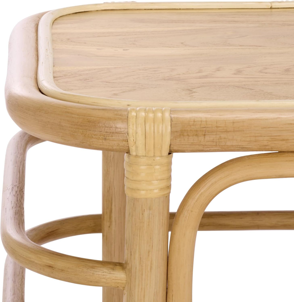 SAFAVIEH Home Collection - Maestro Natural Rattan Accent Table, Tropical Boho Design, Fully Assembled (ACC5400A)