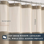 N&Y HOME Waffle Weave Shower Curtain with Snap-in Fabric Liner Set, 12 Hooks Included - Hotel Style, Water-Repellent & Washable, Mesh Top Window - 71x72, Linen