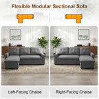 82" L Shaped Sleeper Sofa Bed, Pull Out Sectional Couch with Storage Chaise/Reclining Backrest, Sectional Couches for Living Room with USB Port, Foldable Table, Cup Holder, Side Pocket, Light Grey