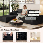95" Cloud Sectional Couch with L-Shape Chaise, Modern Cloud Couch with Deep Seat, Modular Sectional Couches for Living Room, Apartment, Office, No Assembly Required