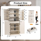 COSIEST 72'' Kitchen Pantry Cabinet, Tall Kitchen Storage Cabinet with Organizer, Drawer and Adjustable Shelves, Freestanding Cupboard, Storage Cabinets for Kitchen, Dining Room, Off White