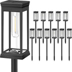 BesLowe 【Upgraded】 Solar Pathway Lights Outdoor, 12-Pack Large LED Solar Light Outdoor Waterproof, Super Bright Outside Lights for Yard, Sun-Powered Landscape Lighting for Garden Walkway, Warm White