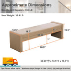 Shoe Bench for Entryway, 66.9''W Modern Boucle King Size End of Bed Bench for Bedroom, Cloakroom, Window, Wheat.