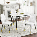 Dining Chairs Set of 4,Modern Dining Room Chairs,Faux Leather Dining Chairs with Thick Cushion and Metal Legs,White Kitchen Chairs for Dining Room Kitchen, White