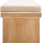 47.2" Natural Wood Bedroom Bench, Upholstered Entryway Bench, Modern End of Bed Ottoman with Soft Padded Seat & Solid Wood Frame for Dining Room and Living Room, Linen
