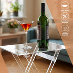 Beeveer Acrylic Foldable TV Dinner Table Small Folding Clear TV Tray Space Saving Acrylic Dining Table for Eating Snack Coffee Desk Side Living Room Kitchen Furniture Easy Assembly (24*20*14 Inch)