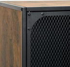 Rustic Brown Storage Cabinet 14.2 x 28.3 x 32.3 in Industrial Bathroom Organizer with 3 Doors Wall Mounted MDF & Metal Frame Compact Pantry or Living Room Cupboard