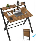 GreenForest End Table Portable Small Desk, Walnut