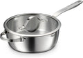 Tramontina Tempo Tri-Ply Base Stainless Steel 3.5-Quart Saute Pan with Glass Lid, Induction-Ready Cooking Pan, Oven-Safe, Dishwasher-Safe