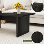 BON AUGURE Black Coffee Table, 43 Inch Modern Coffee Tables for Living Room, Wooden Center Table, Living Room Tables for Home, Office (Black Oak)