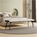 Modern Bedroom Bench Leathers, Upholstered End of Bed with Padded Seat and Metal Legs, Modern Indoor Footrest for Entryway Living Room, Bedrooms Entryway(Beige)