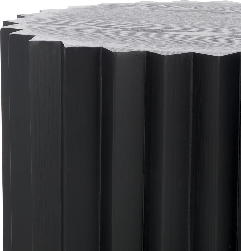 SAFAVIEH Home Collection Arashi Black Round Cylinder Pedestal End Table (Fully Assembled)