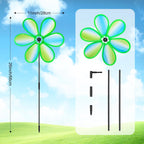 4PCS Wind Spinners for Yard and Garden 11 Inches Colorful Lawn Pinwheels Flower Wind Spinners Decorative Whirligigs Windmill Kids Toys for Garden Outdoor Decor Gifts