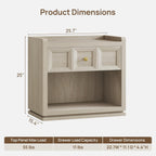 SICOTAS Night Stand Set 2, 26" Wide Nightstands with Drawer