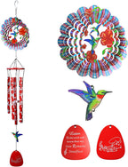 33-inch Memorial Wind Chimes, Sympathy Gift | Deep Tone Hummingbird Wind Chime, Rustproof Windchimes Decor for Garden/Patio/Yard, Indoor & Outdoor Use