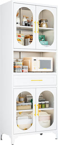 Kitchen Pantry Storage Cabinet (White, 75" H)