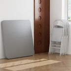 VECELO 5 Piece Folding Card Table Square and Chairs Set, Collapsible Legs & Portable for Indoor/Outdoor, Picnic, Grey & Light Grey