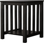 HOME DESIGN Ottawa 3 Piece Coffee Table Set with 2 End Tables and Lower Shelf Storage, Black