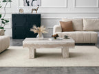 46'' Modern Coffee Table for Living Room, Marble Pattern Stone Travertine Coffee Table with Storage Thick Sturdy Legs for Dining Room Apartment Small Space (Stone Travertine Pattern)