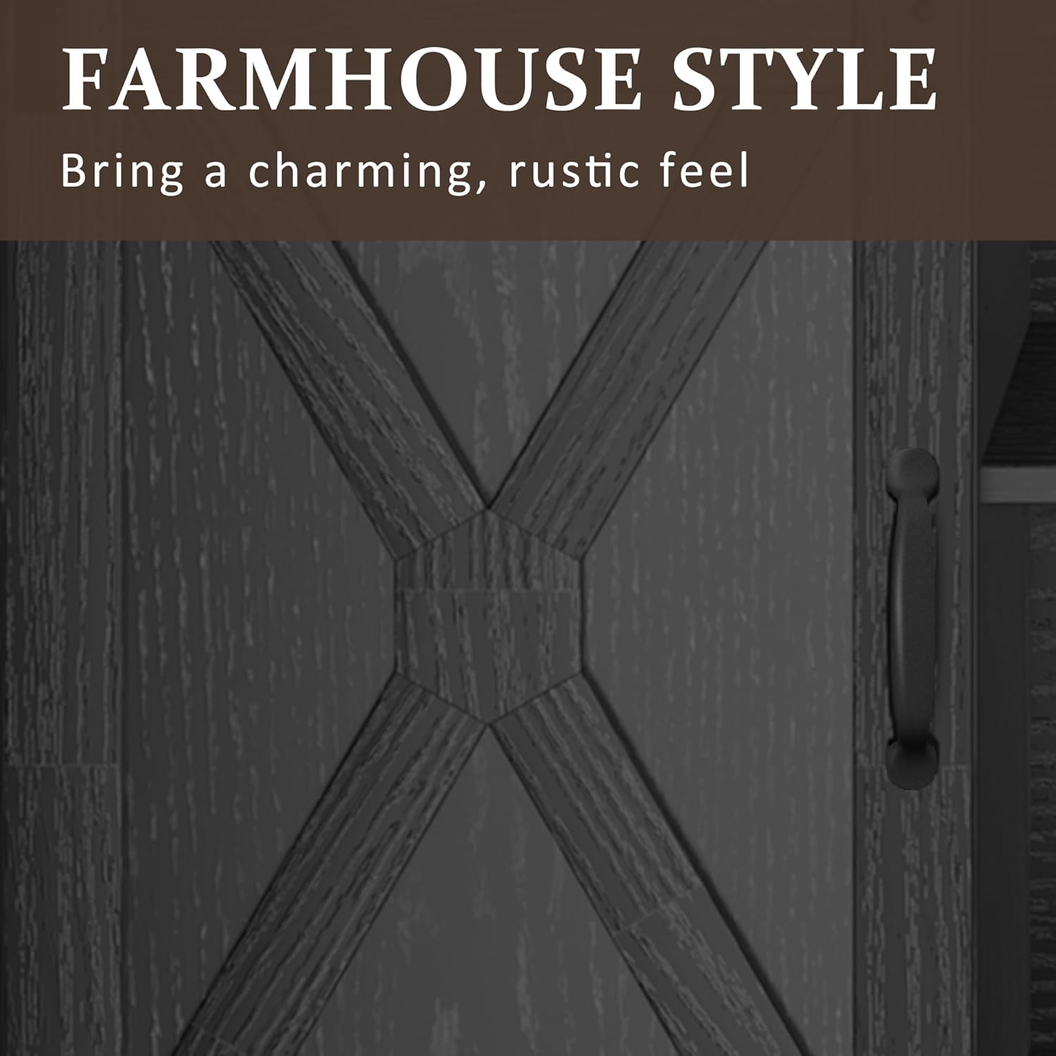 FansaFurn Farmhouse TV Stand for 65+ Inch TV | 34" Entertainment Center with Sliding Barn Doors, Rustic Wood Storage Cabinet for Living Room, Bedroom, Black