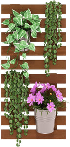Furinno TIOMAN Outdoor Vertical Wall Planter, Set of 2 Wooden Hanging Planters, for Indoor, Outdoor Plants, Balcony, Patio, Natural