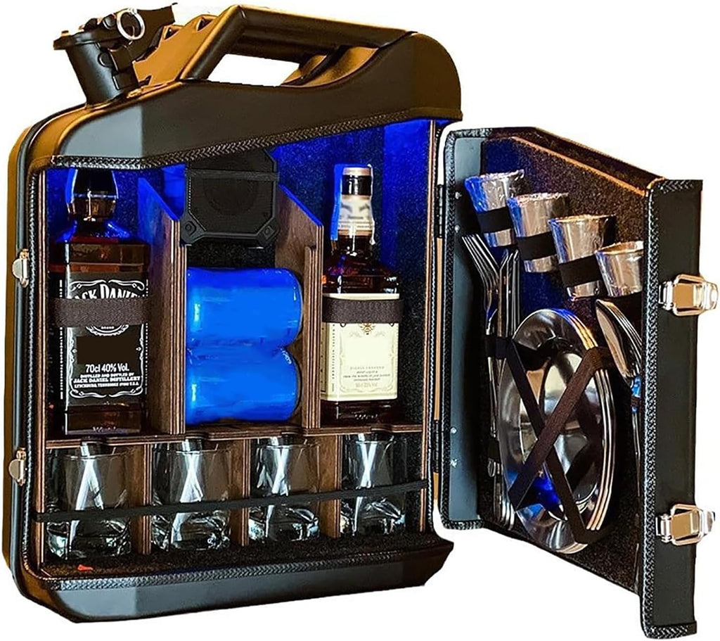 Mini Christmas Can Bar, 20L Christmas Jerry Can Bar with Sturdy Structure, Beautiful and Elegant Design, Small Bar Whiskey Bar Small Mobile Gift for Husband Men Women Dad Boy Girl